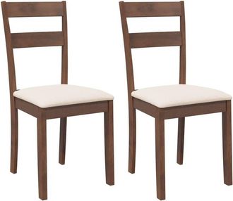 vidaXL Sillas de comedor con cojines 2 uds madera maciza marrón caucho vidaXL