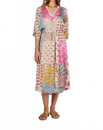 Rubyyaya Chinois Midi Dress In Multi