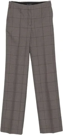 MUGLER Tailored Houndstooth Straight-Leg Pants - Grey