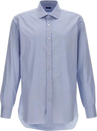 Barba Textured Katoenen Overhemd - Heren - Casual Overhemden - Blauw - 4XL - Katoen - Overhemden