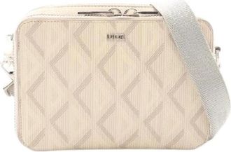 Dior Pre-owned Messenger Pouch CD Diamond Coated Canvas Shoulder Bag - Heren - Vintage Schoudertas - Beige - ONE Size - Leer - Vintage