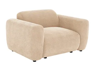 Vente-Unique Poltrona In Velluto A Coste Sottili Beige - Pogni Di Maison C&eacute;phy