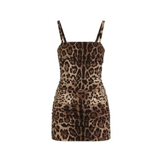 Dolce & Gabbana Leo-print Charmeuse Dress