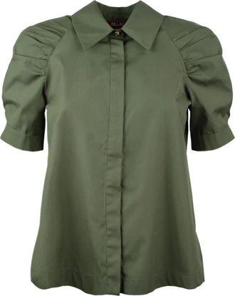 Max Mara Shirts - Dames - Overhemden - Groen - XS - Katoen - Overhemden