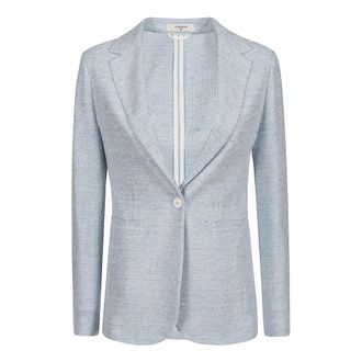 Circolo 1901 Blazers, female, Blue, Size: M Stuoia Lino Cotone
