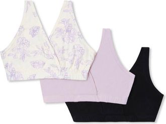 Everly Grey Paisley During & After 3-Piece Maternity/Nursing Sleep Bras in Bali at Nordstrom, Size X-Large D
