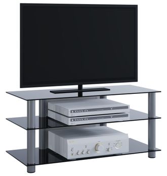 ebuy24 Ebuy24 - Muebles Tv Vcm Lowboard Enrutamiento De Cables Dimensiones Al. 45 X An. 95 X T. 40 Cm Muebles Fernseh - Netasa (vidrio Negro)