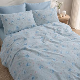 Dmora Funda N&oacute;rdica Matrimonial Ropamifa, Con Funda De Almohada, En Percal, Lavable A M&aacute;quina, 260x200 Cm Azul