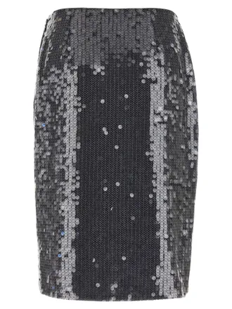 Rotate Sequin Midi Skirt - Black