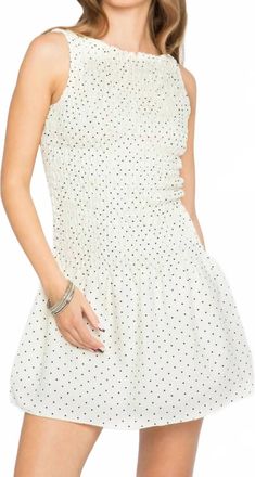 Daisy Street Womens Sunset Polka Dot Dress In White