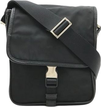 Prada Pre-owned Nylon Pochette Schoudertas - Dames - Vintage Schoudertas - Zwart - ONE Size - Nylon - Vintage