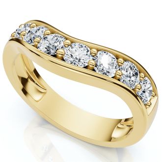 Pompeii3 5/8Ct Diamond Curved Wedding Anniversary Band 14k Gold Lab Grown