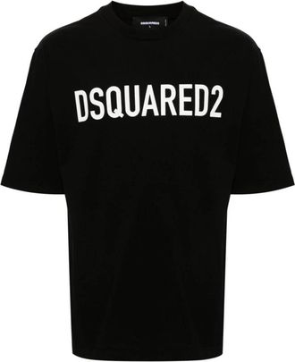 Dsquared2 Zwart Basic Tee Shirt - Heren - T-shirts - Zwart - S - Tops
