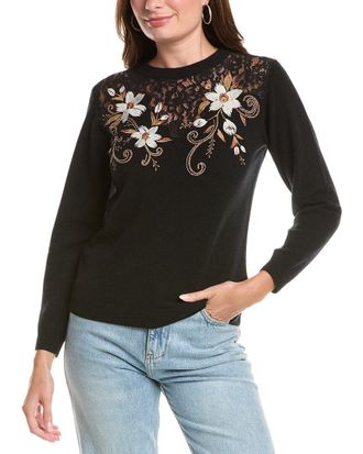Johnny Was Petite The Lace Wool & Cashmere-Blend Sweater