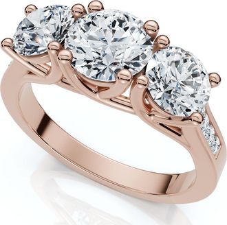 Pompeii3 2Ct Three Stone Diamond Anniversary Engagement Ring 14k Gold or Pt Lab Grown