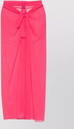 Fisico tulle midi sarong skirt sheer tie