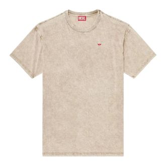 Diesel T-Boxt-Aa14 T-shirt - Heren - Tops - Beige - Maat: M Katoen