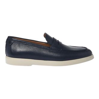 Baldinini Blue tumbled leather loafer - male - Baldinini - Loafers - Blue - 9 1/2 UK - Shoes