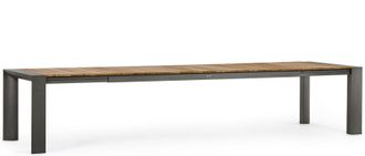 BIZZOTTO Ausziehbarer Xxl Premium Gartentisch Cameron 253-384 x 110 cm - Anthrazit/Teak