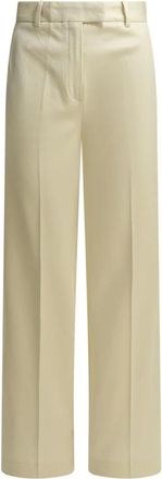 Circolo 1901 Wijde broek - Dames - Straight fit broeken - Beige - XS - Katoen - Broeken
