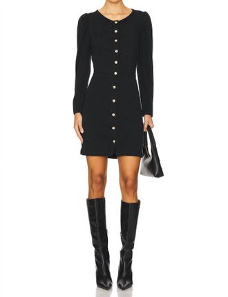 Nation Ltd Rae Placket Front Dress In Jet Black