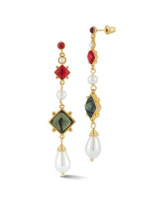 Chloe and Madison Chloe And Madison Plated Cz Drop Earrings