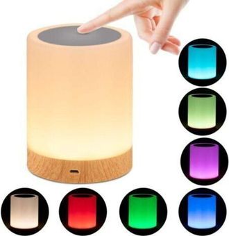 OEM L&aacute;mpara De Noche Led, L&aacute;mpara De Mesita De Noche Con Control T&aacute;ctil, Recargable Por Usb Y Cambio De Color Rgb Con Regulador De Intensidad Para Dormito