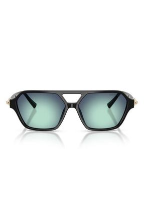 Tiffany & Co. 58mm Square Sunglasses in Black /Azure Radial Blue at Nordstrom