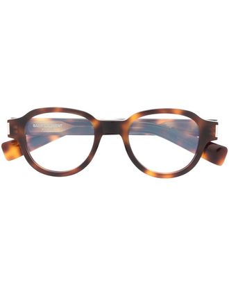 Saint Laurent Eyewear Occhiali con effetto tartarugato - Marrone