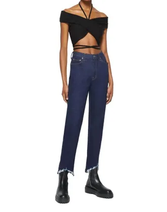 Jonathan Simkhai River High Rise Straight Denim In Rinse