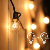 OEM Guirnalda De Luces Exteriores De 7,6 M - 25 Bombillas G40 - Blanco C&aacute;lido 2500-2700 K - Clasificaci&oacute;n Ip44 - Conectable Para Eventos Al Aire Libre - C