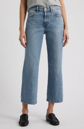 Nordstrom High Waist Crop Straight Leg Jeans in Aurora Wash at Nordstrom, Size 28