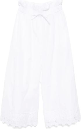 Simone Rocha Pantaloni crop con ruches - Bianco