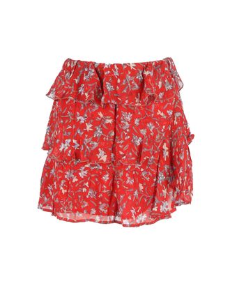 Iro bedrukte minirok in rode viscose