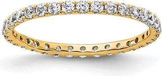 Diamond2Deal 14k Polished U-Shared Prong 1/2 Ct Diamond Eternity Band Ring