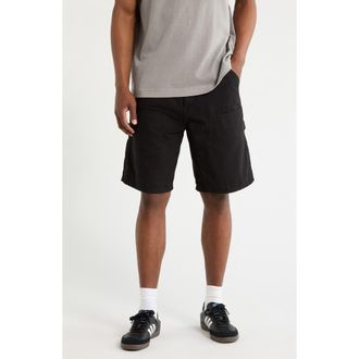 Carhartt Work in Progress Double Knee Shorts in Black (Rinsed) at Nordstrom, Size 34 X 32