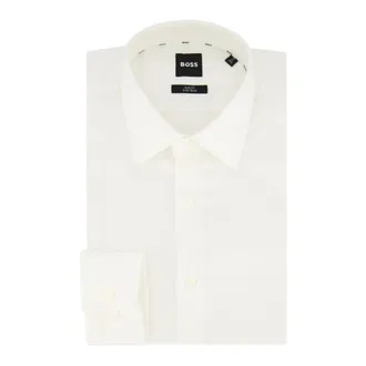 HUGO BOSS Hugo, Formal Shirts, male, White, Size: 4XL White Business Shirt with Long Sleeves