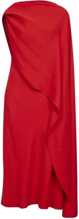 Balenciaga Gedrapeerde Jurk - Dames - Casual kleedjes - Rood - M - Wol - Kleedjes