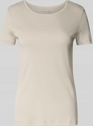 Christian Berg T-Shirt mit geripptem Rundhalsausschnitt in Sand, Gr&ouml;&szlig;e XXL