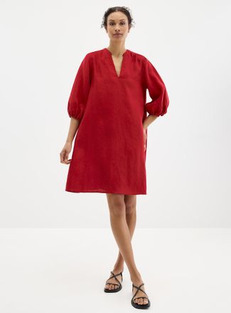 Contemporaine Womens Loose pure linen 3/4-sleeve dress