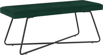 vidaXL Banco Verde Oscuro 110 X 40 X 45 Cm Terciopelo Vidaxl