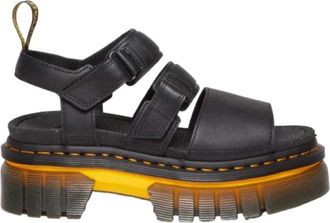 Dr. Martens Ricki Sandalen met contrasterende zool - Dames - Sandalen - Zwart - 37 EU - Leer - Schoenen