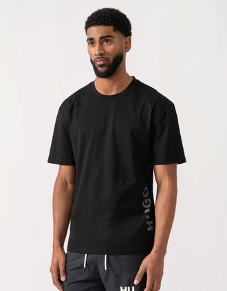 HUGO BOSS Mens HUGO RN Relaxed Jersey T-shirt with UV Protection - Black 004 - Size: 42