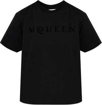 Alexander McQueen T-shirt met logoprint - Zwart