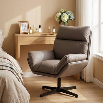 HOMCOM Accent Chair with 360&deg; Swivel in Dark Brown | Size: Armchair