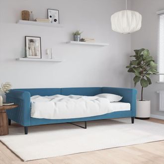 vidaXL Vidaxl - Sof&aacute; Cama Con Colch&oacute;n Terciopelo Azul 100x200 Cm