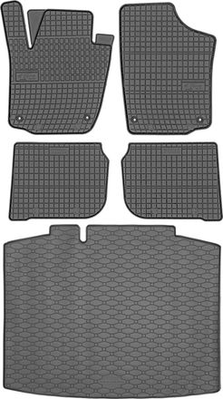OEM Juego De Alfombrillas De Goma Para Skoda Rapid Spaceback (de Octubre De 2013 A Marzo De 2019) + Alfombrilla Para El Maletero