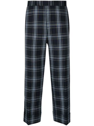 Thom Browne Pantalon met verlaagd kruis - Blauw