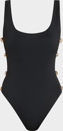 SIMKHAI Mona Studded One-Piece Swimsuit