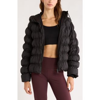 Zella All Over Ruched Jacket in Black at Nordstrom Rack, Size X-Large